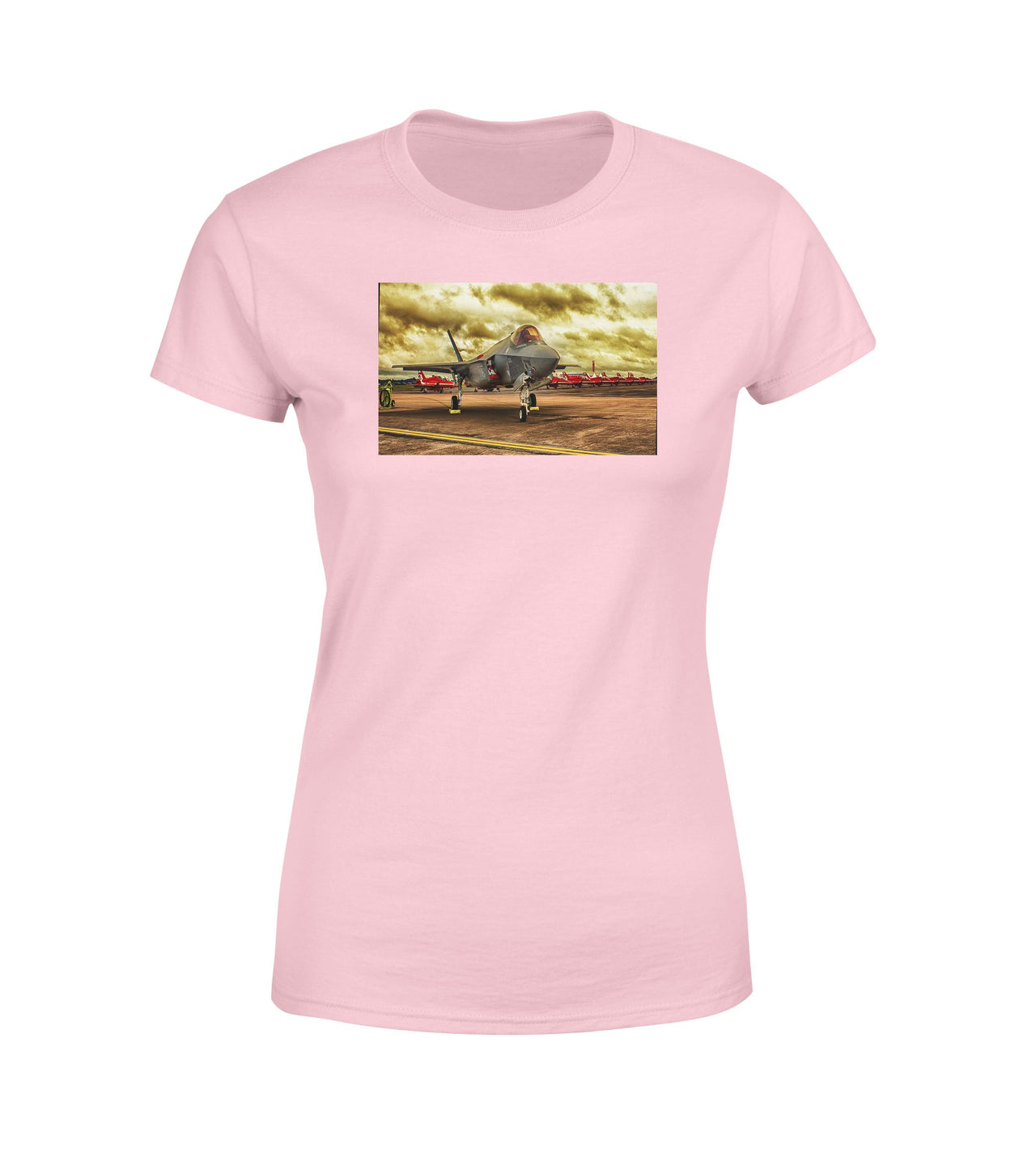 Fighter Jet 35 at Airbase Designed Women T-Shirts