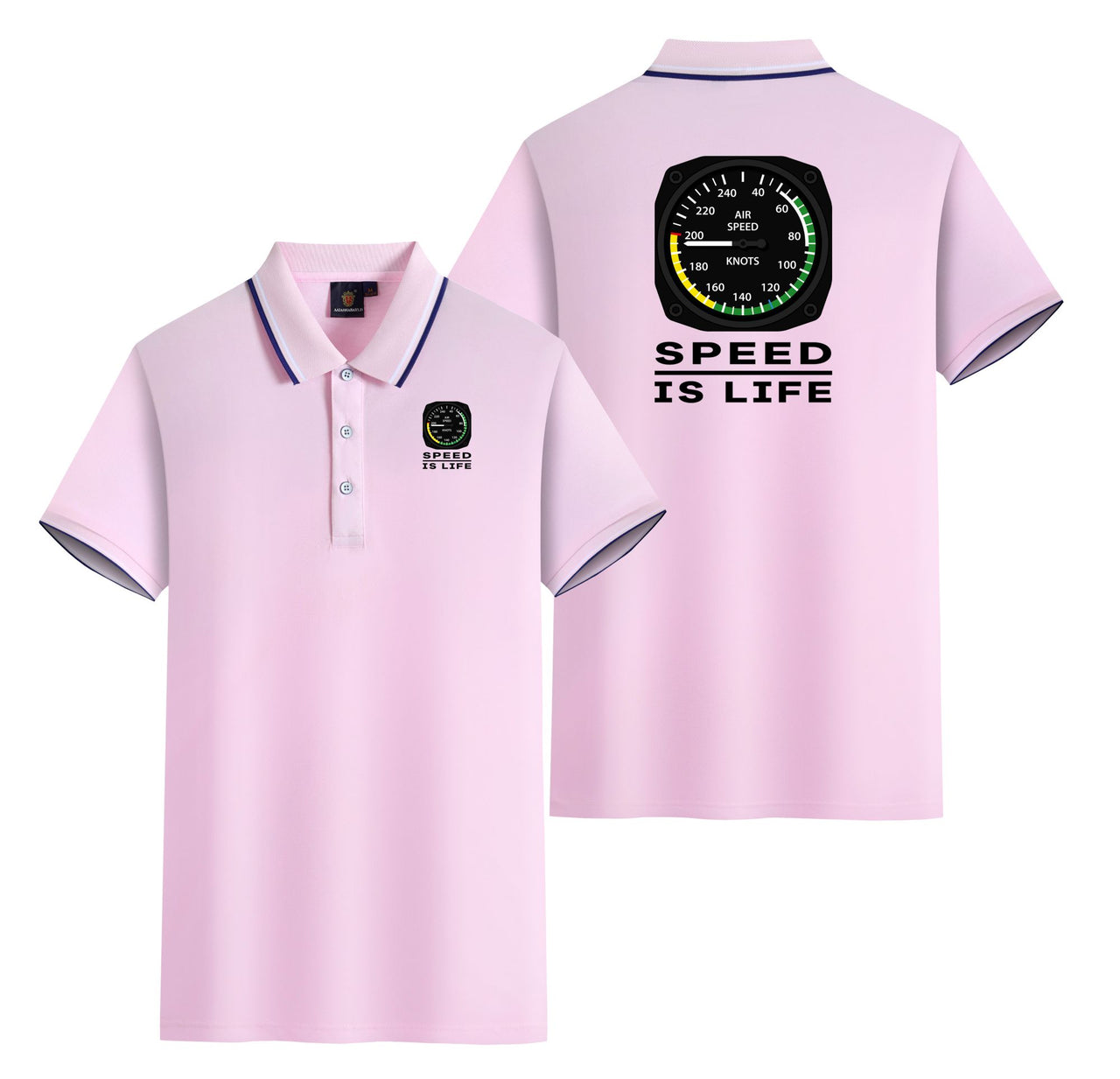 Speed Is Life Designed Stylish Polo T-Shirts (Double-Side)