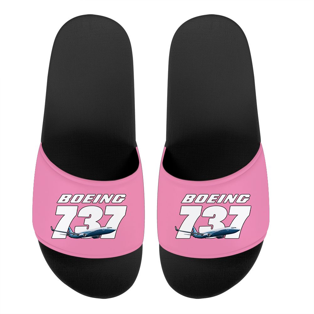 Super Boeing 737+Text Designed Sport Slippers
