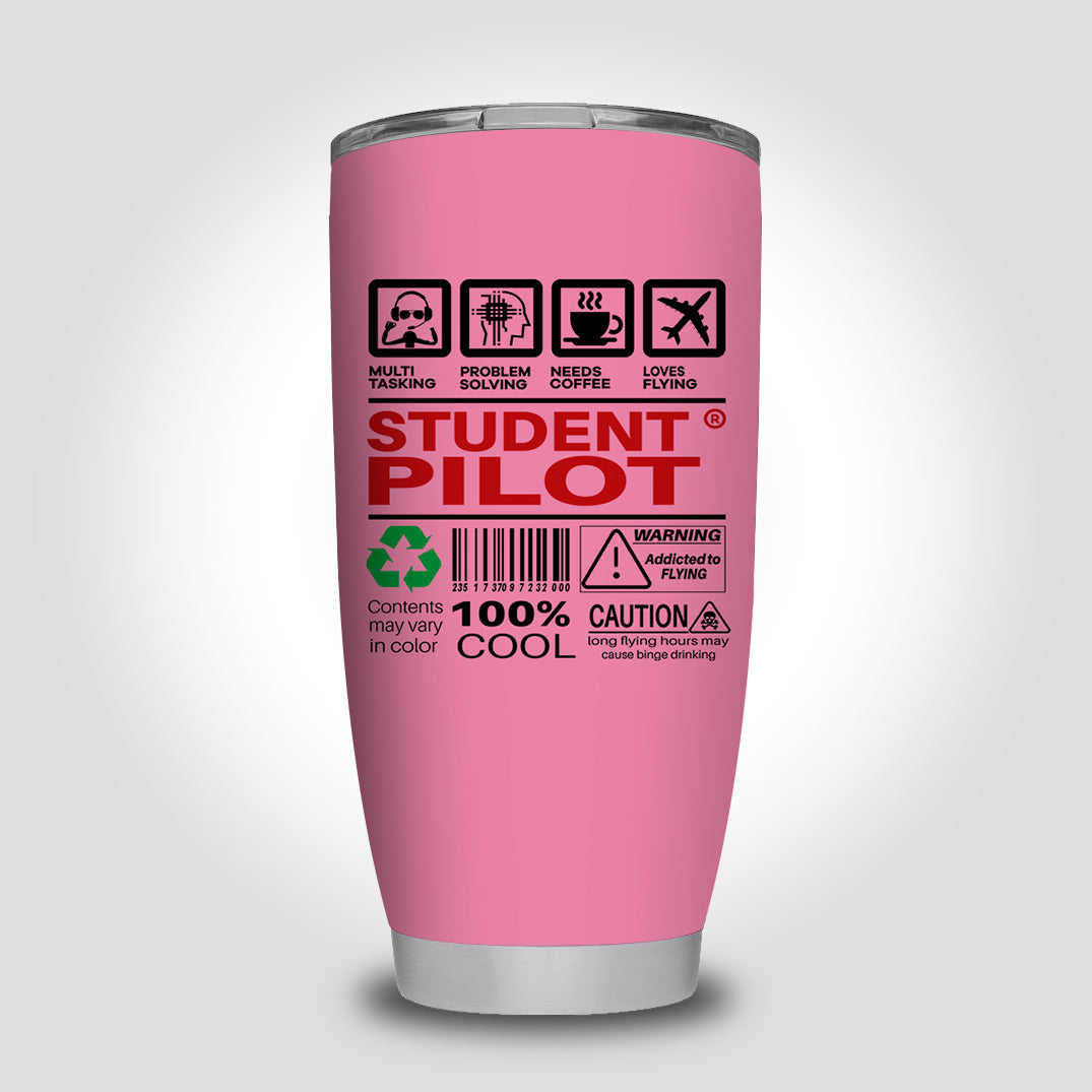 Student Pilot Label Designed Tumbler Travel Mugs