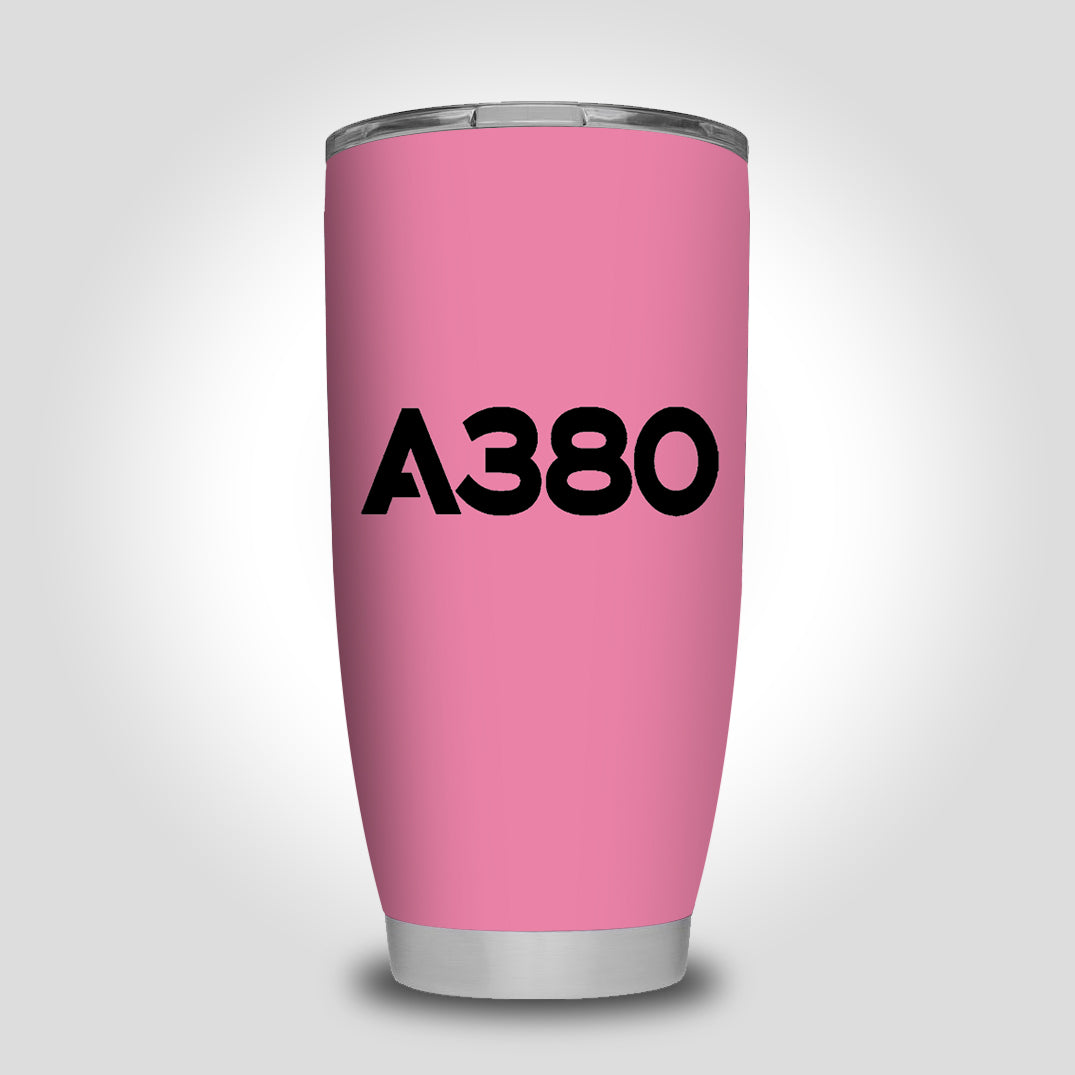 A380 Flat Text Designed Tumbler Travel Mugs