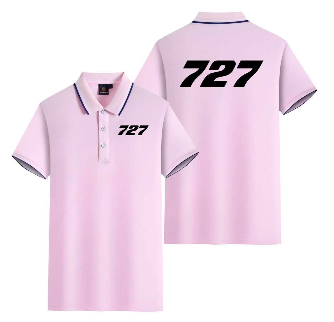 727 Flat Text Designed Stylish Polo T-Shirts (Double-Side)