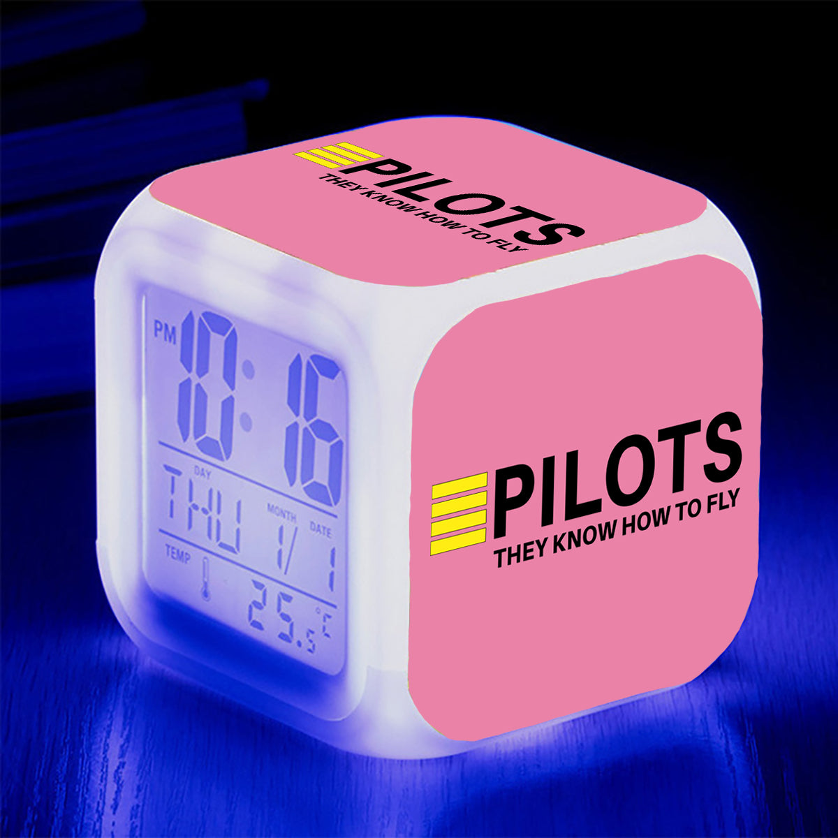 Pilots They Know How To Fly Designed "7 Colour" Digital Alarm Clock