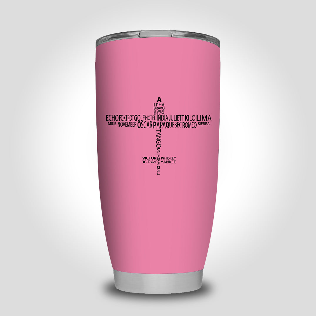 Propeller Shape Aviation Alphabet Designed Tumbler Travel Mugs