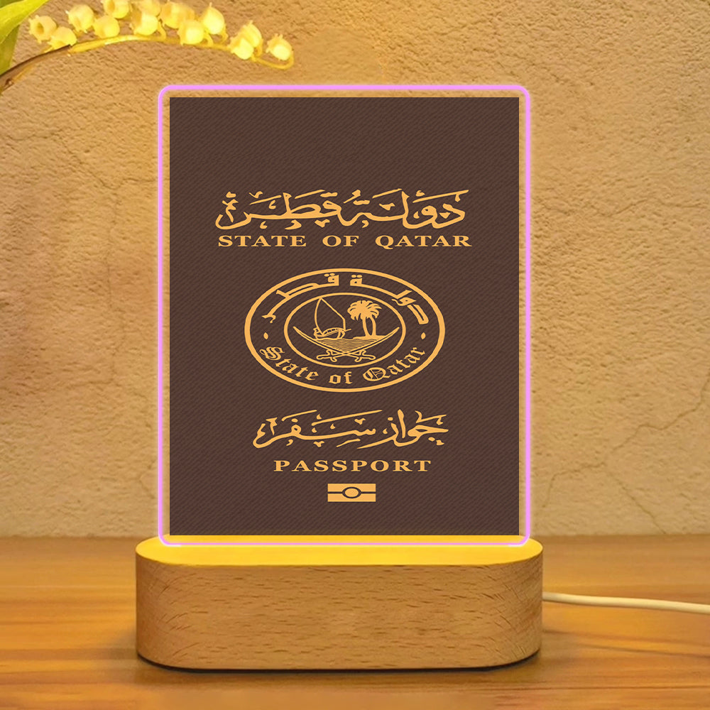 Qatar Passport Designed Night Lamp
