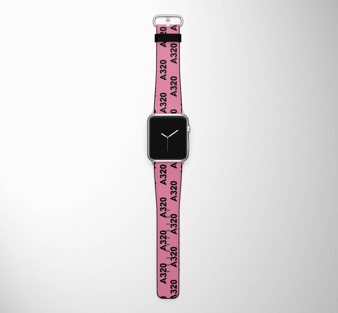 A320 Flat Text Designed Leather Apple Watch Straps