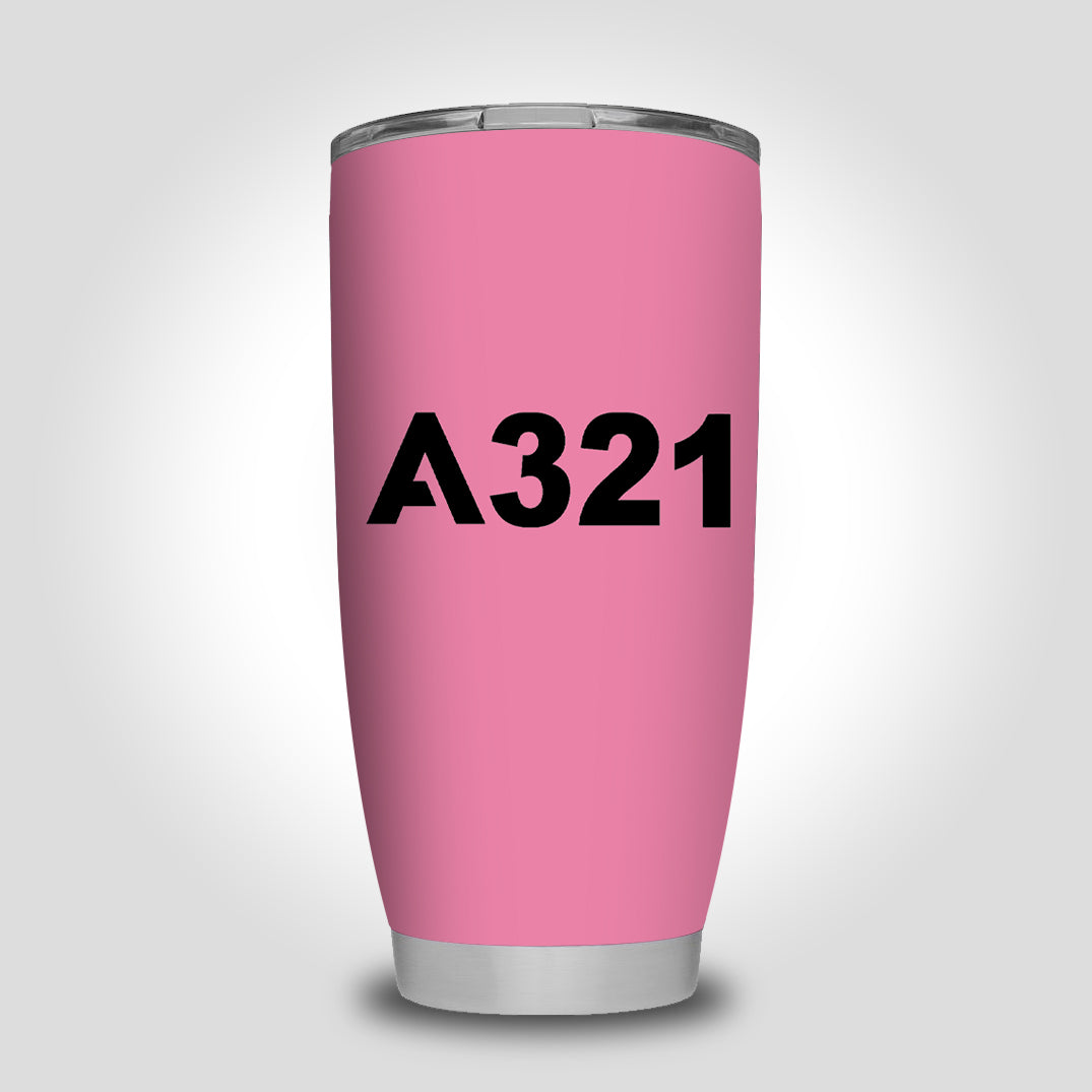 A321 Flat Text Designed Tumbler Travel Mugs