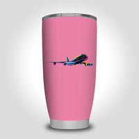Thumbnail for Multicolor Airplane Designed Tumbler Travel Mugs