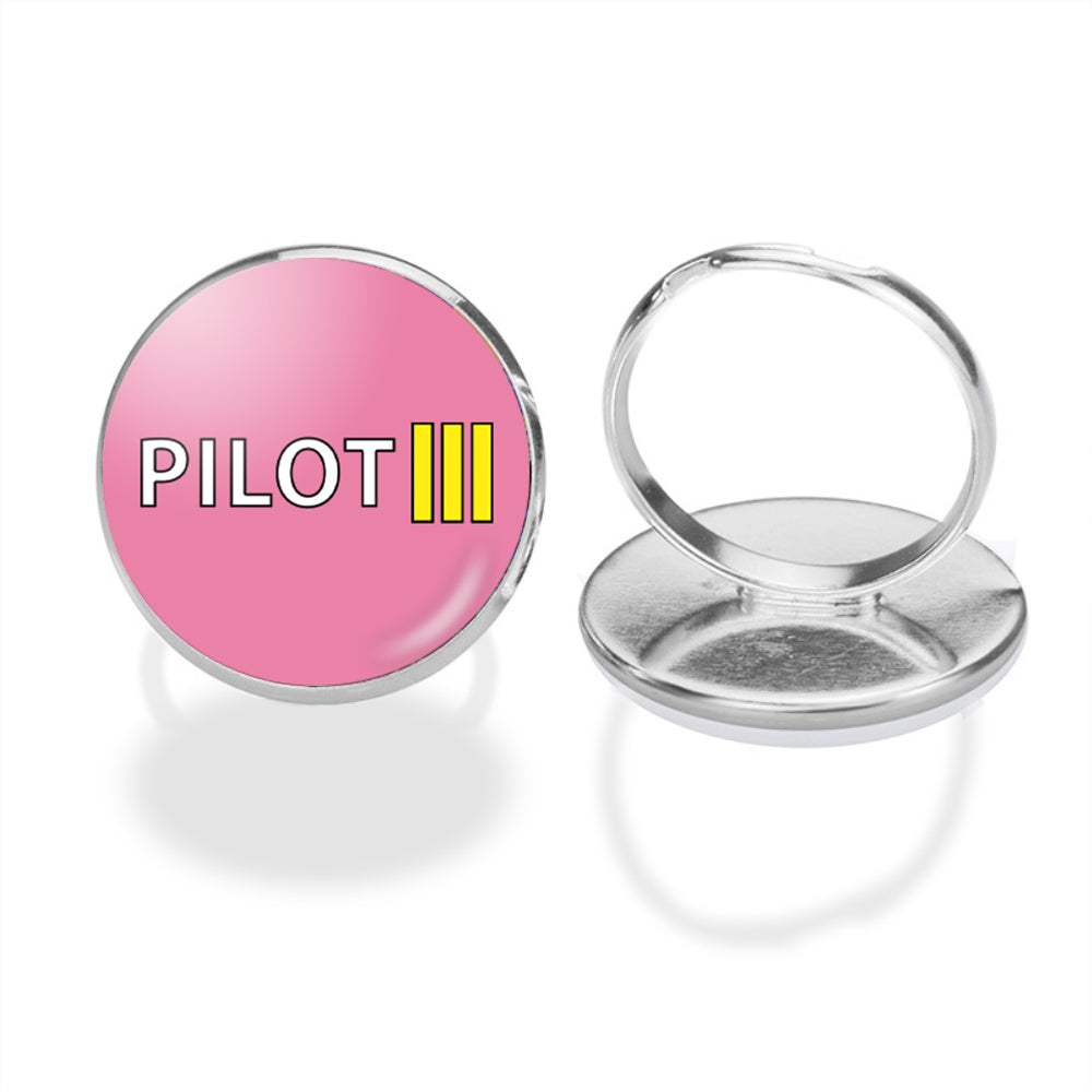 Pilot & Stripes (3 Lines) Designed Rings