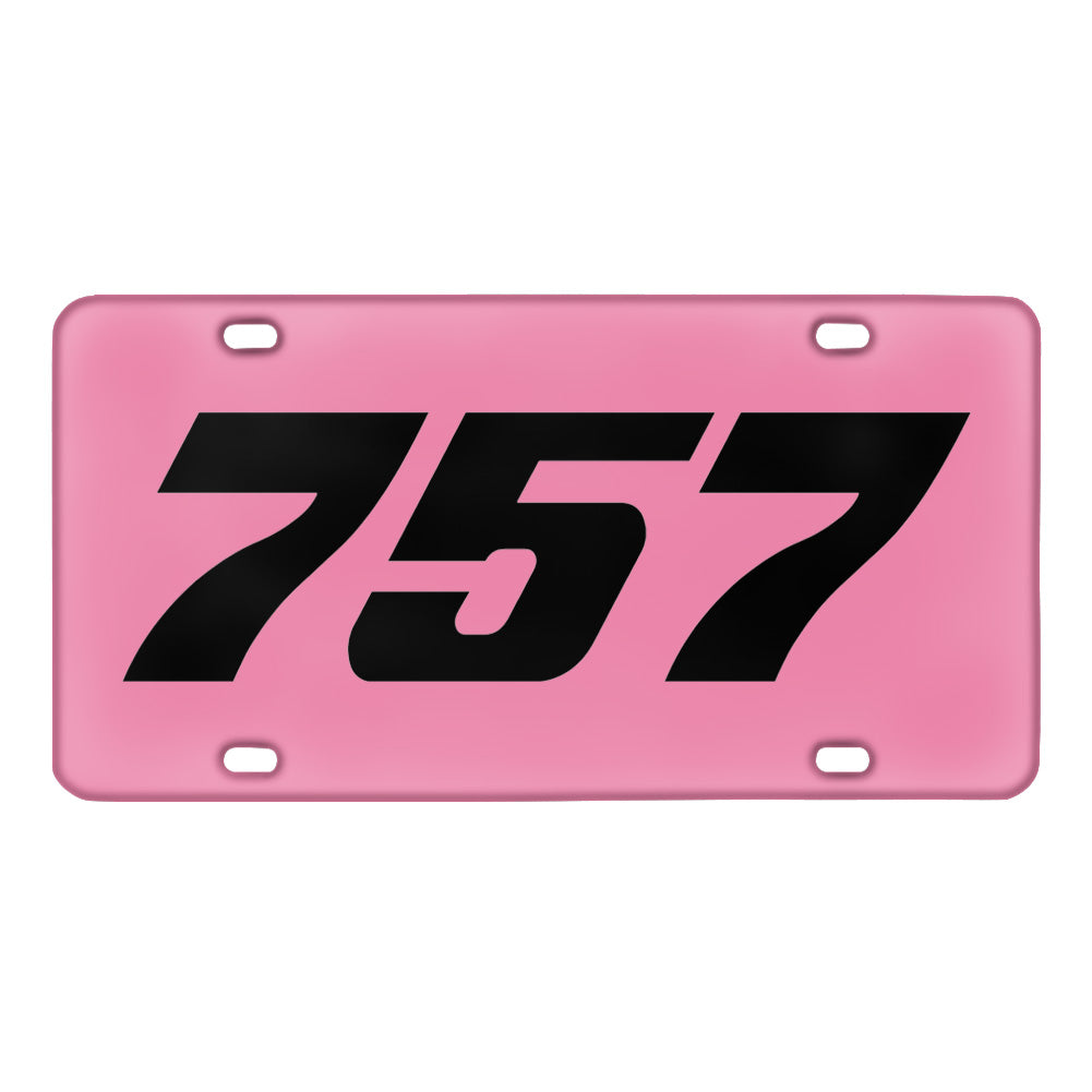 757 Flat Text Designed Metal (License) Plates