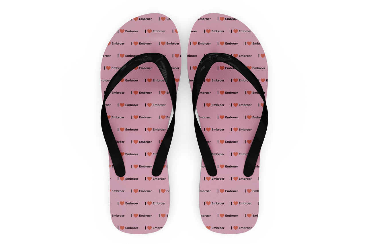 I Love Embraer Designed Slippers (Flip Flops)