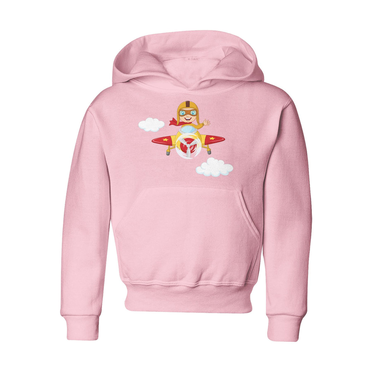 Cartoon Little Boy Operating Plane (Edition 2) Designed "CHILDREN" Hoodies