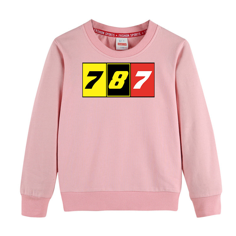 Flat Colourful 787 Designed "CHILDREN" Sweatshirts