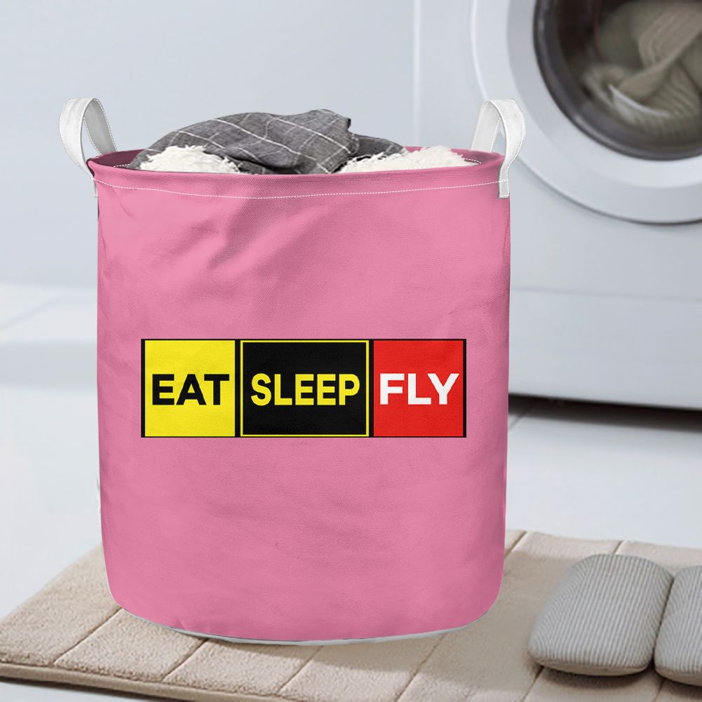 Eat Sleep Fly (Colourful) Designed Laundry Baskets