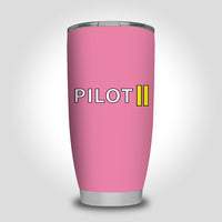 Thumbnail for Pilot & Stripes (2 Lines) Designed Tumbler Travel Mugs