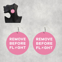 Thumbnail for Remove Before Flight Designed Wooden Drop Earrings