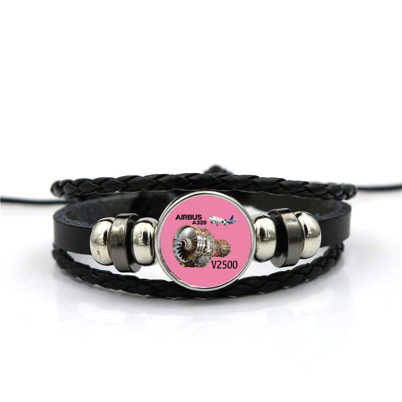 Airbus A320 & V2500 Engine Designed Leather Bracelets