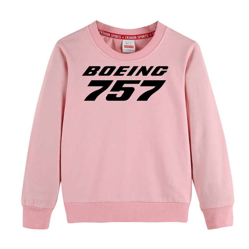 Boeing 757 & Text Designed "CHILDREN" Sweatshirts