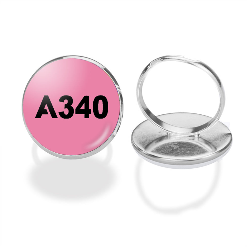 A340 Flat Text Designed Rings