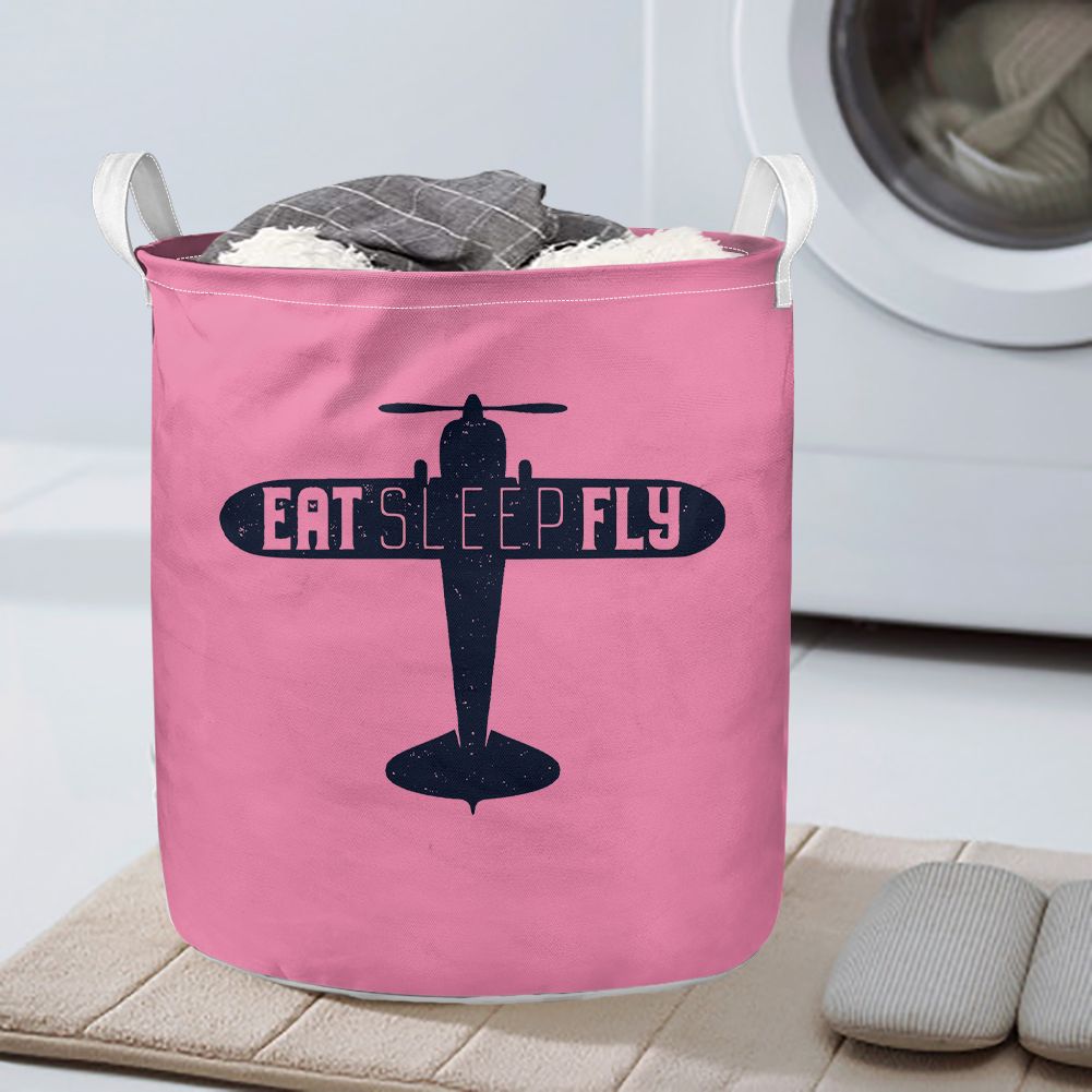Eat Sleep Fly & Propeller Designed Laundry Baskets