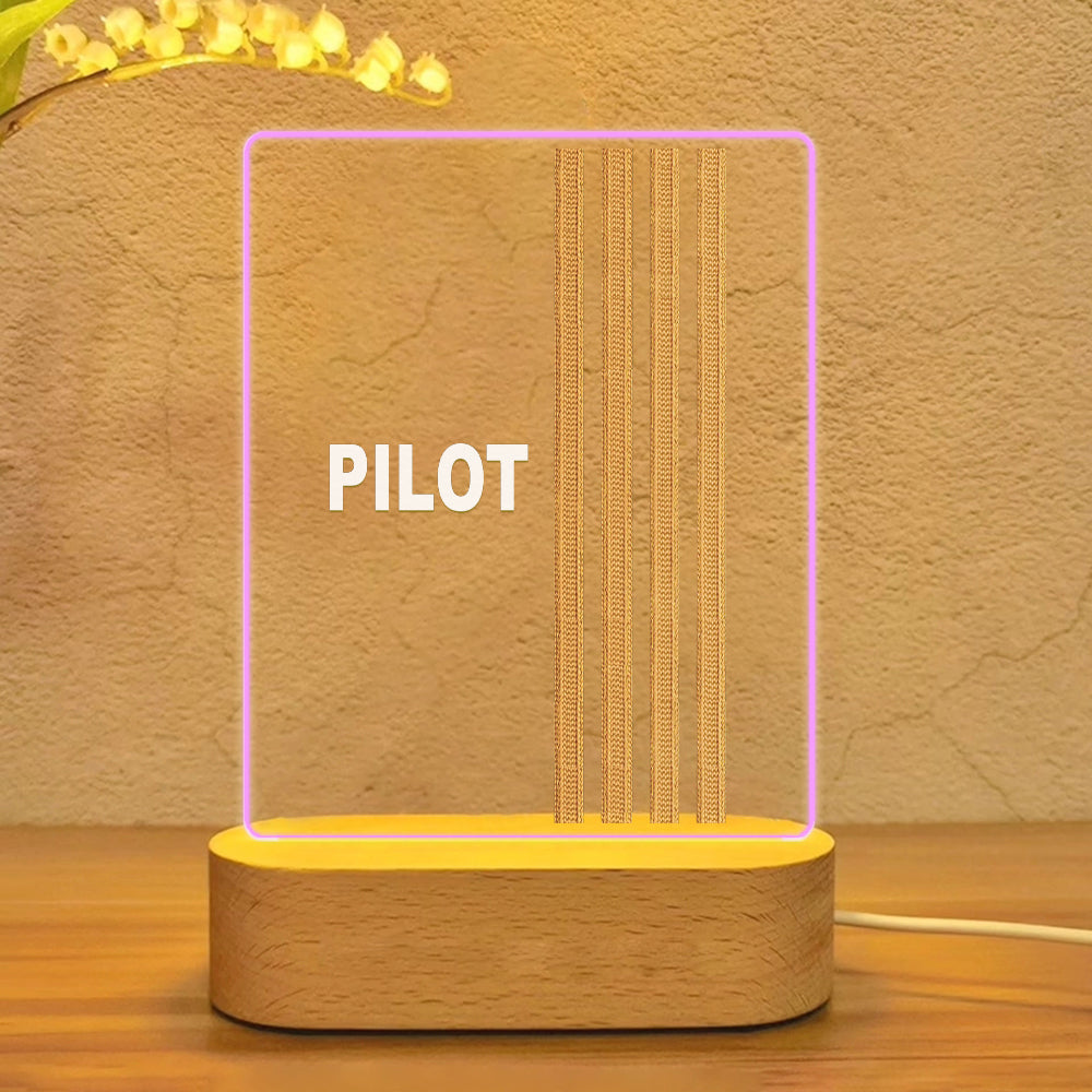 PILOT & Epaulettes 4 Lines Designed Night Lamp