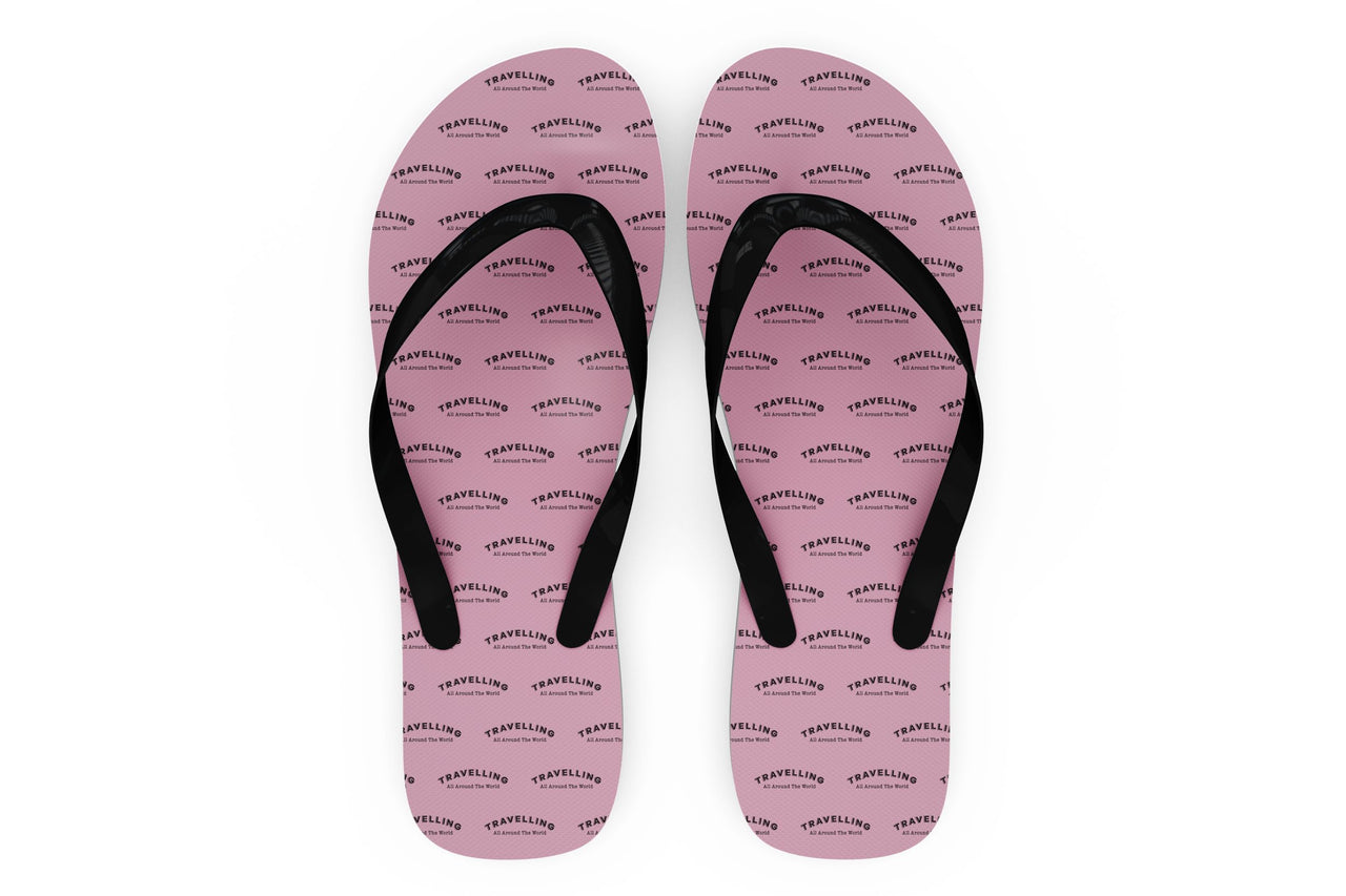 Travelling All Around The World Designed Slippers (Flip Flops)