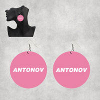 Thumbnail for Antonov & Text Designed Wooden Drop Earrings