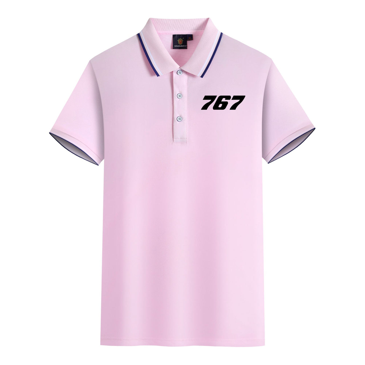 767 Flat Text Designed Stylish Polo T-Shirts
