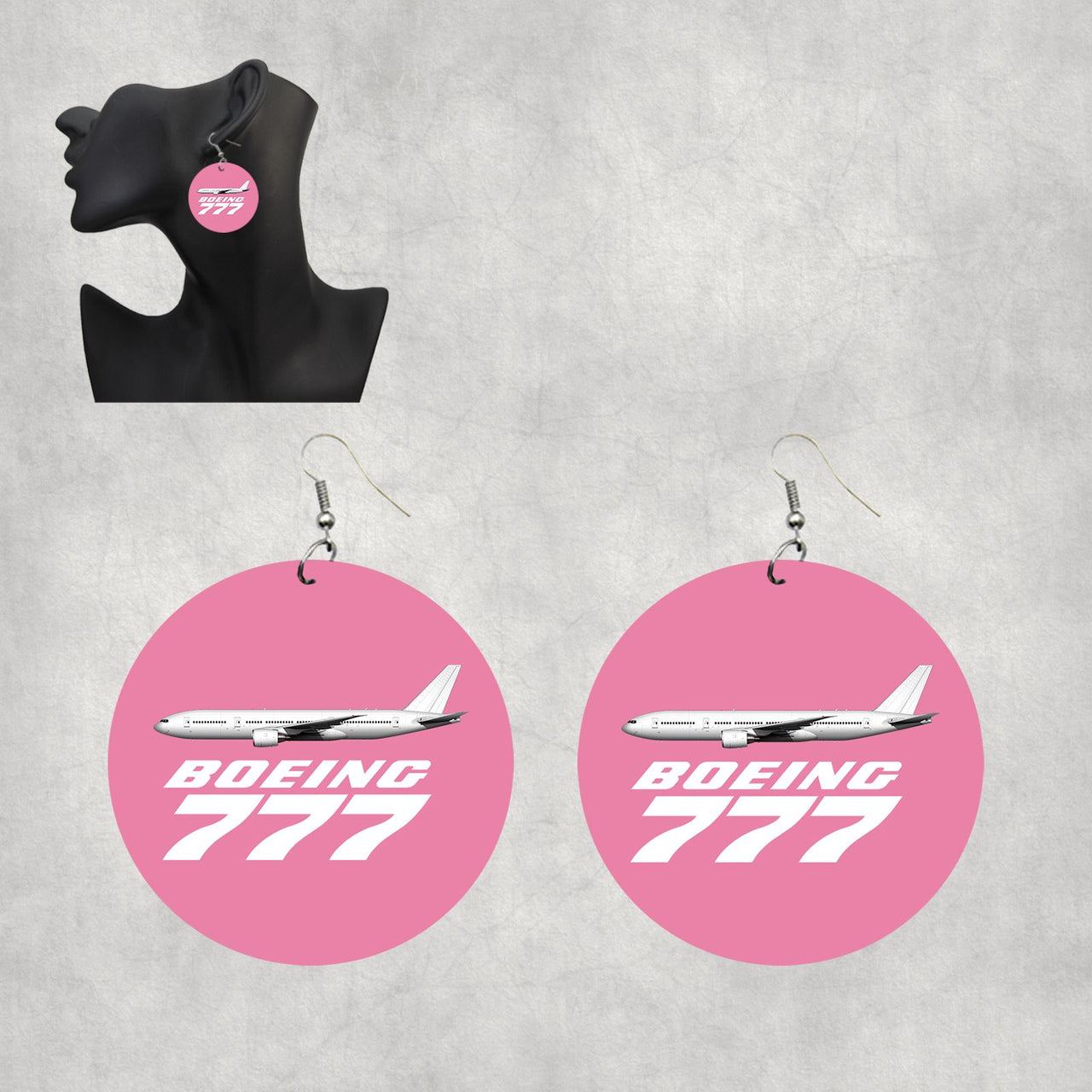 The Boeing 777 Designed Wooden Drop Earrings