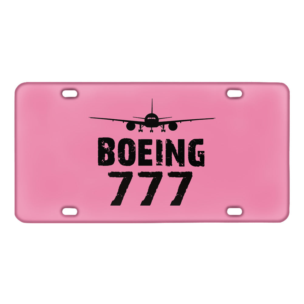 Boeing 777 & Plane Designed Metal (License) Plates