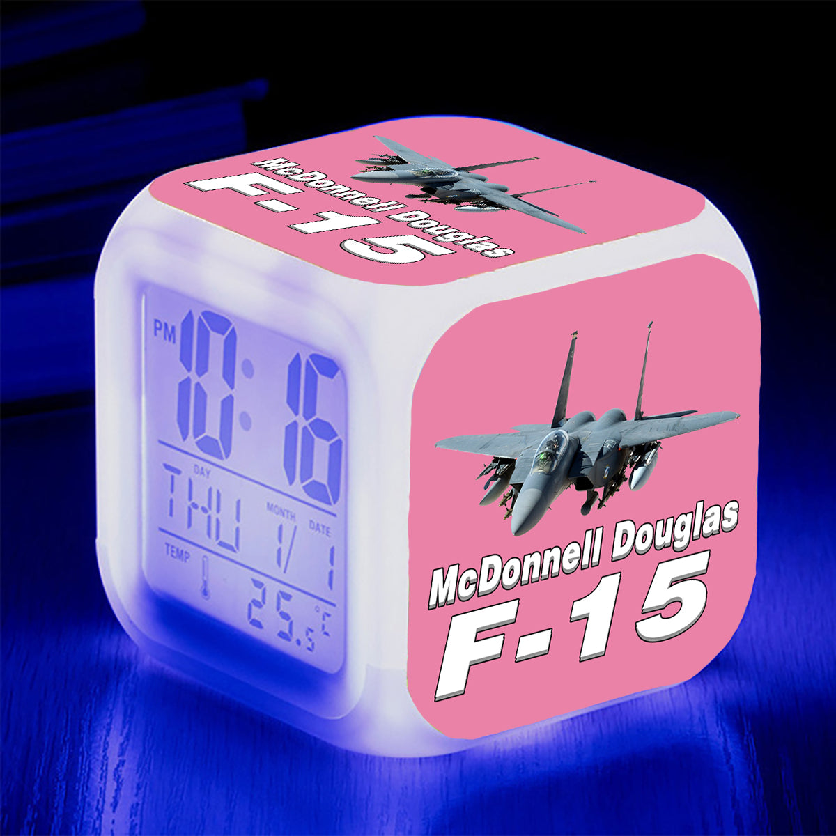 The McDonnell Douglas F15 Designed "7 Colour" Digital Alarm Clock