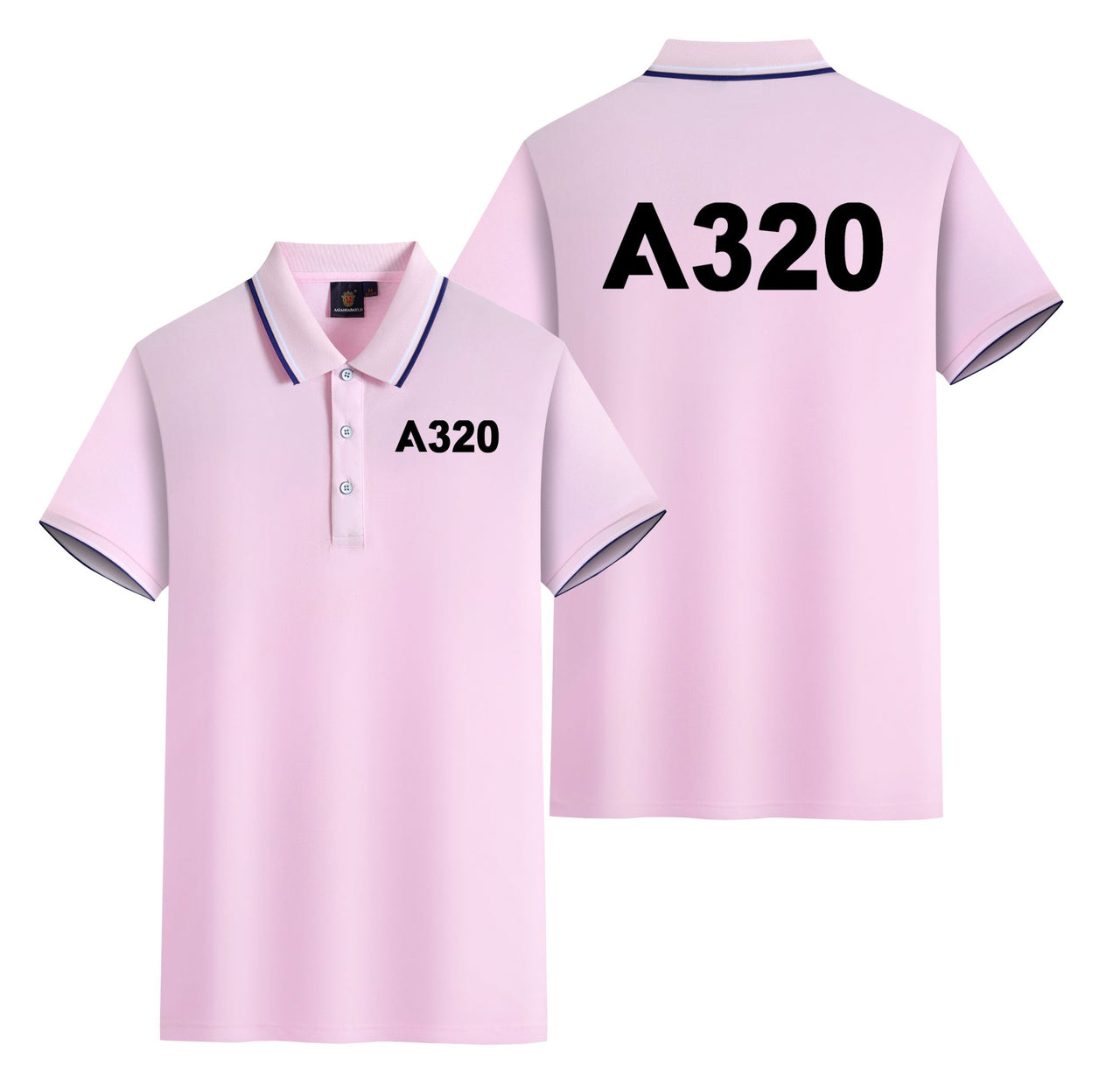 A320 Flat Text Designed Stylish Polo T-Shirts (Double-Side)