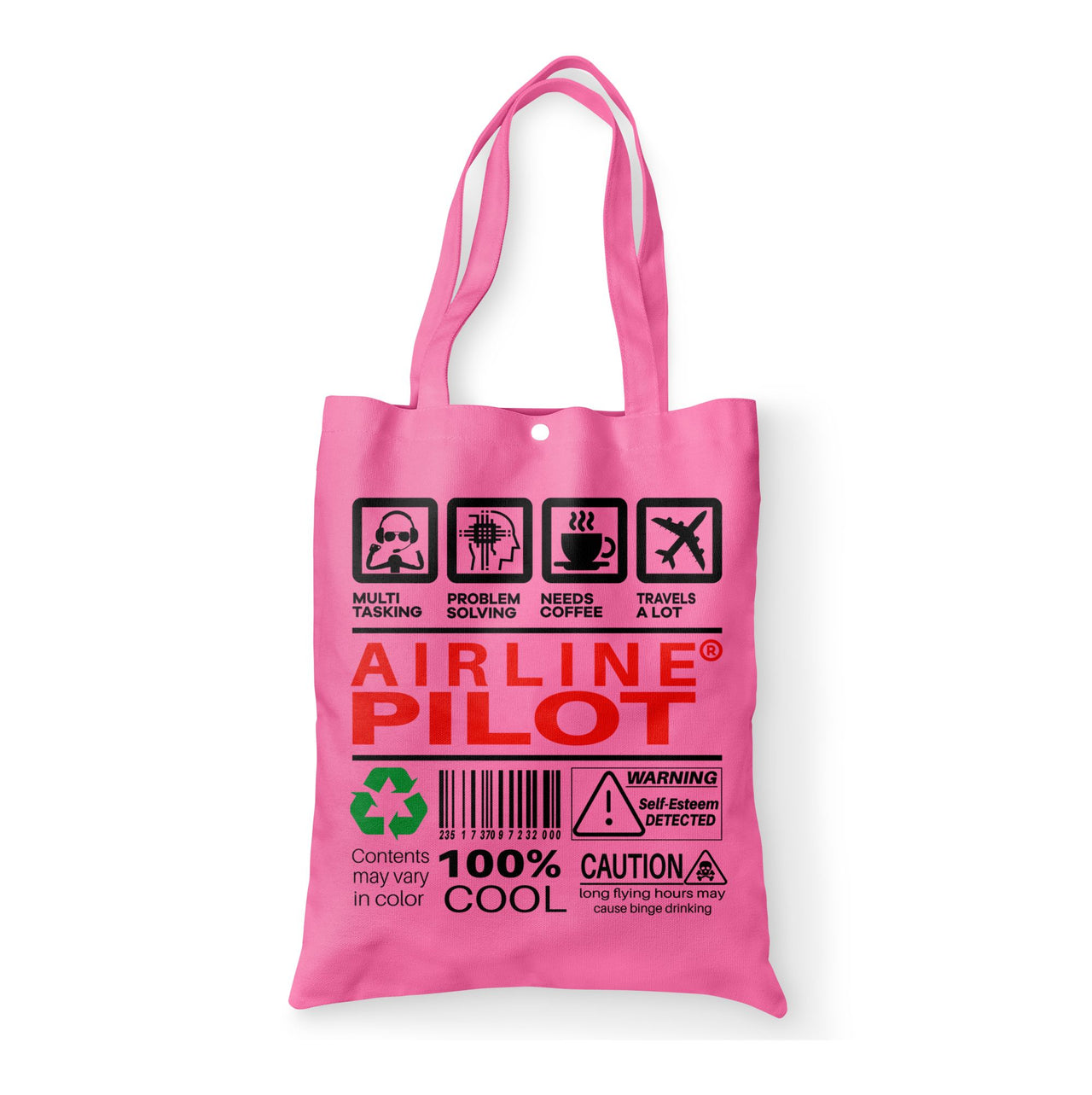 Airline Pilot Label Designed Tote Bags