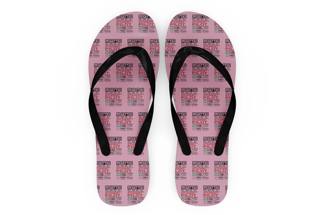Student Pilot Label Designed Slippers (Flip Flops)