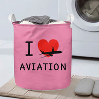 Thumbnail for I Love Aviation Designed Laundry Baskets