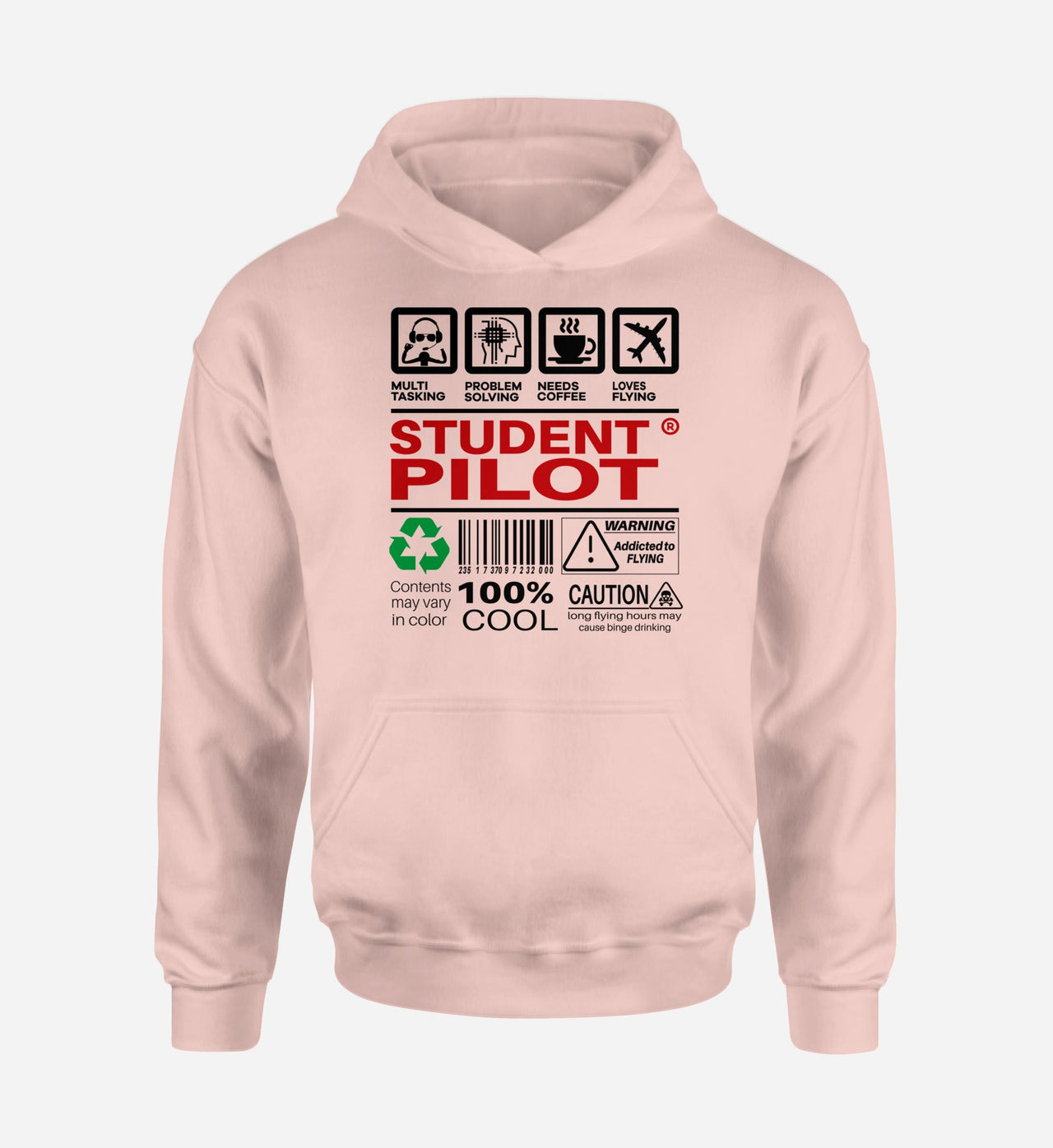 Student Pilot Label Designed Hoodies