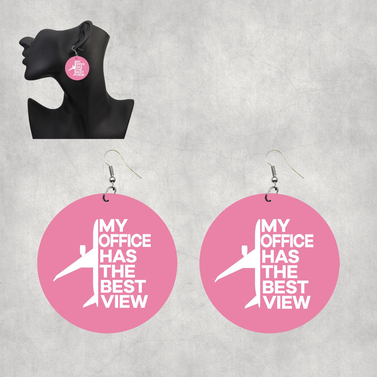 My Office Has The Best View Designed Wooden Drop Earrings