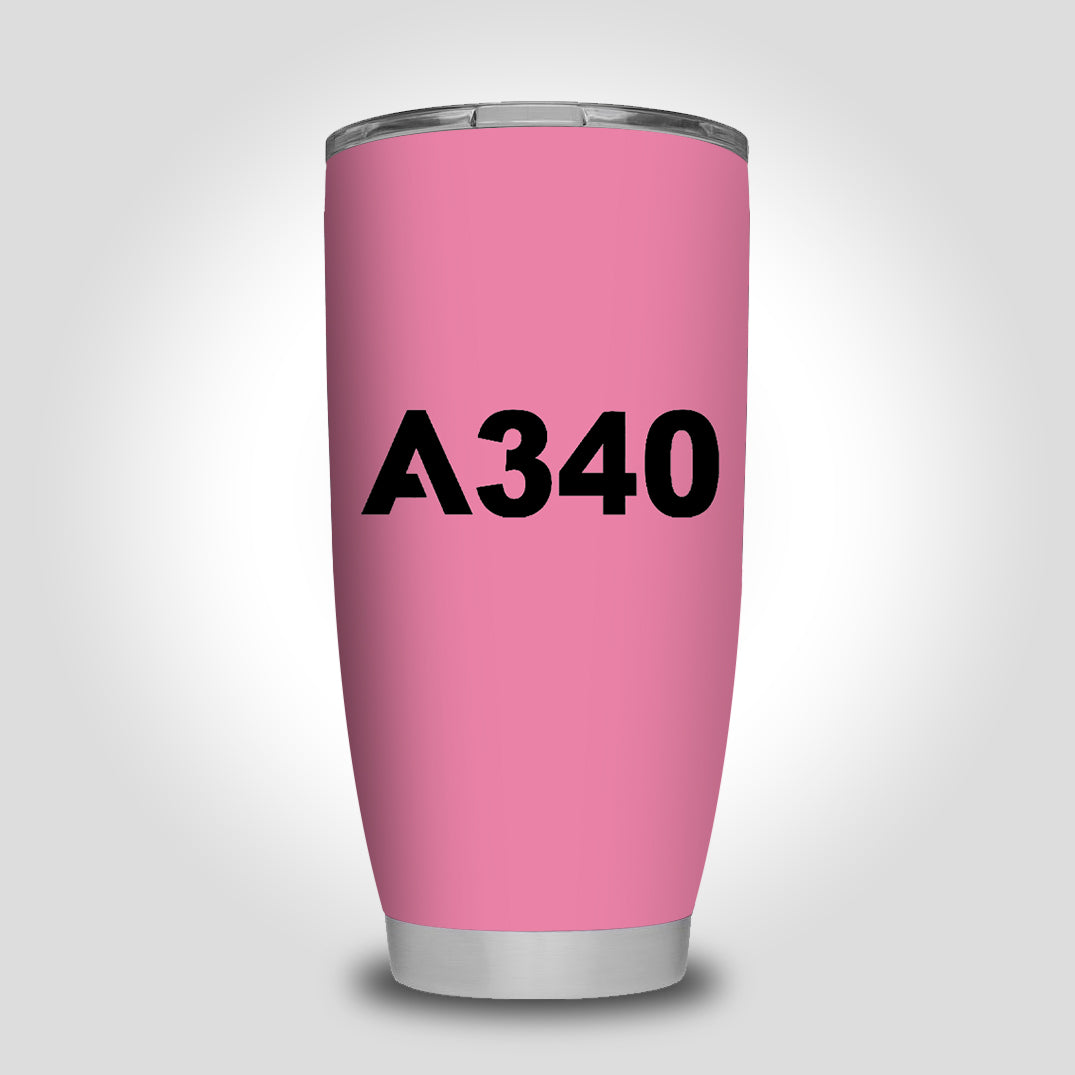A340 Flat Text Designed Tumbler Travel Mugs