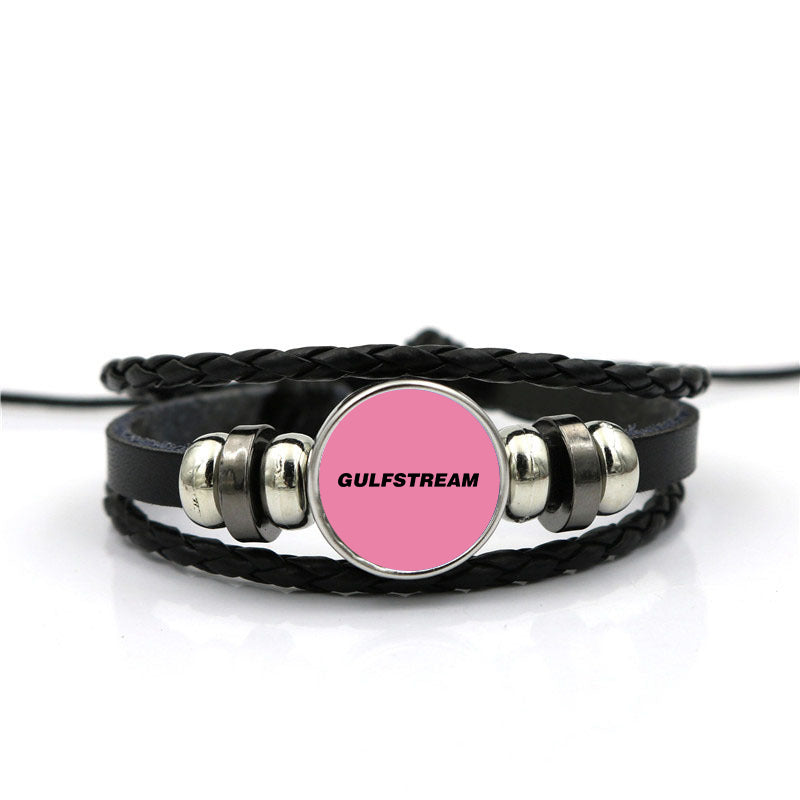Gulfstream & Text Designed Leather Bracelets