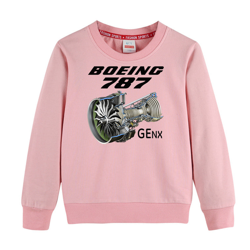 Boeing 787 & GENX Engine Engine Designed "CHILDREN" Sweatshirts