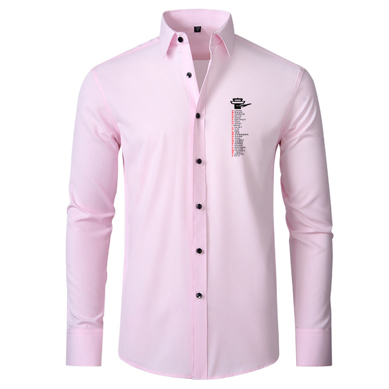 Aviation Alphabet Designed Long Sleeve Shirts