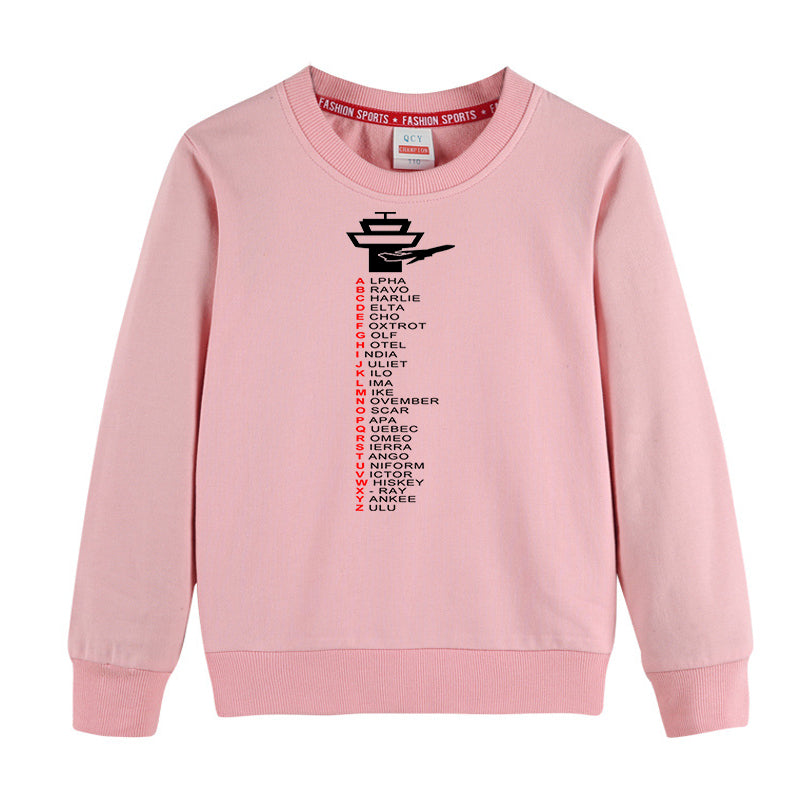 Aviation Alphabet Designed "CHILDREN" Sweatshirts