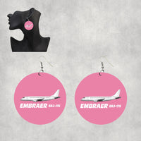 Thumbnail for The Embraer ERJ-175 Designed Wooden Drop Earrings