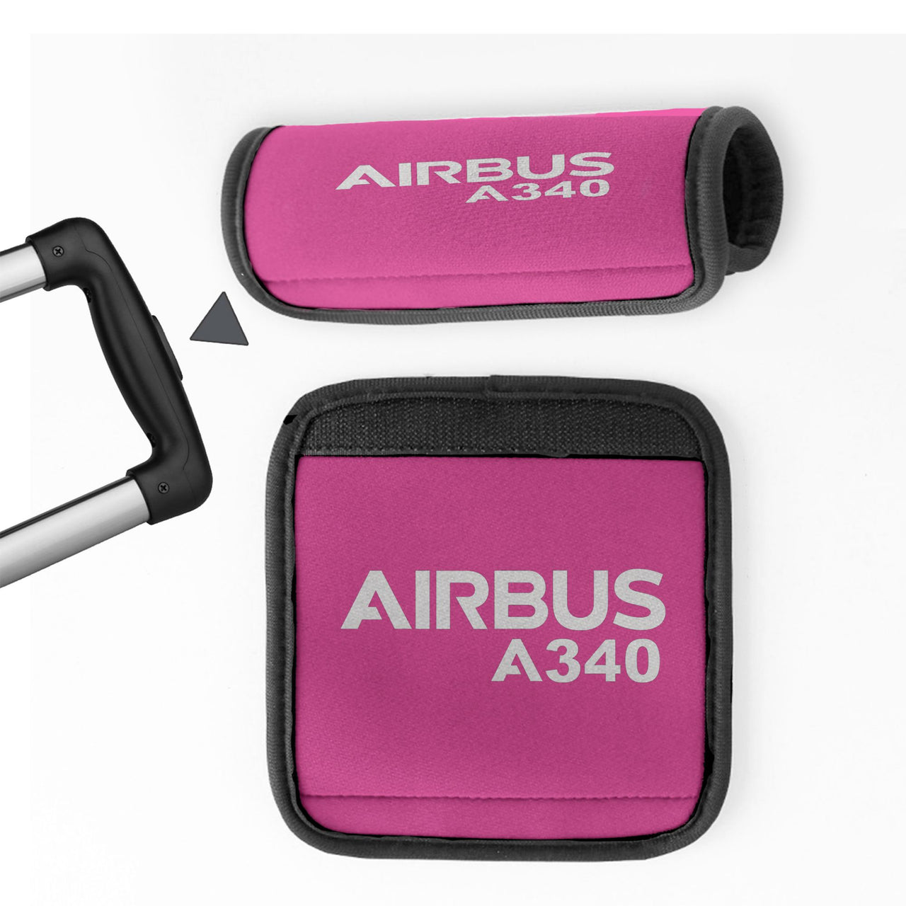 Airbus A340 & Text Designed Neoprene Luggage Handle Covers