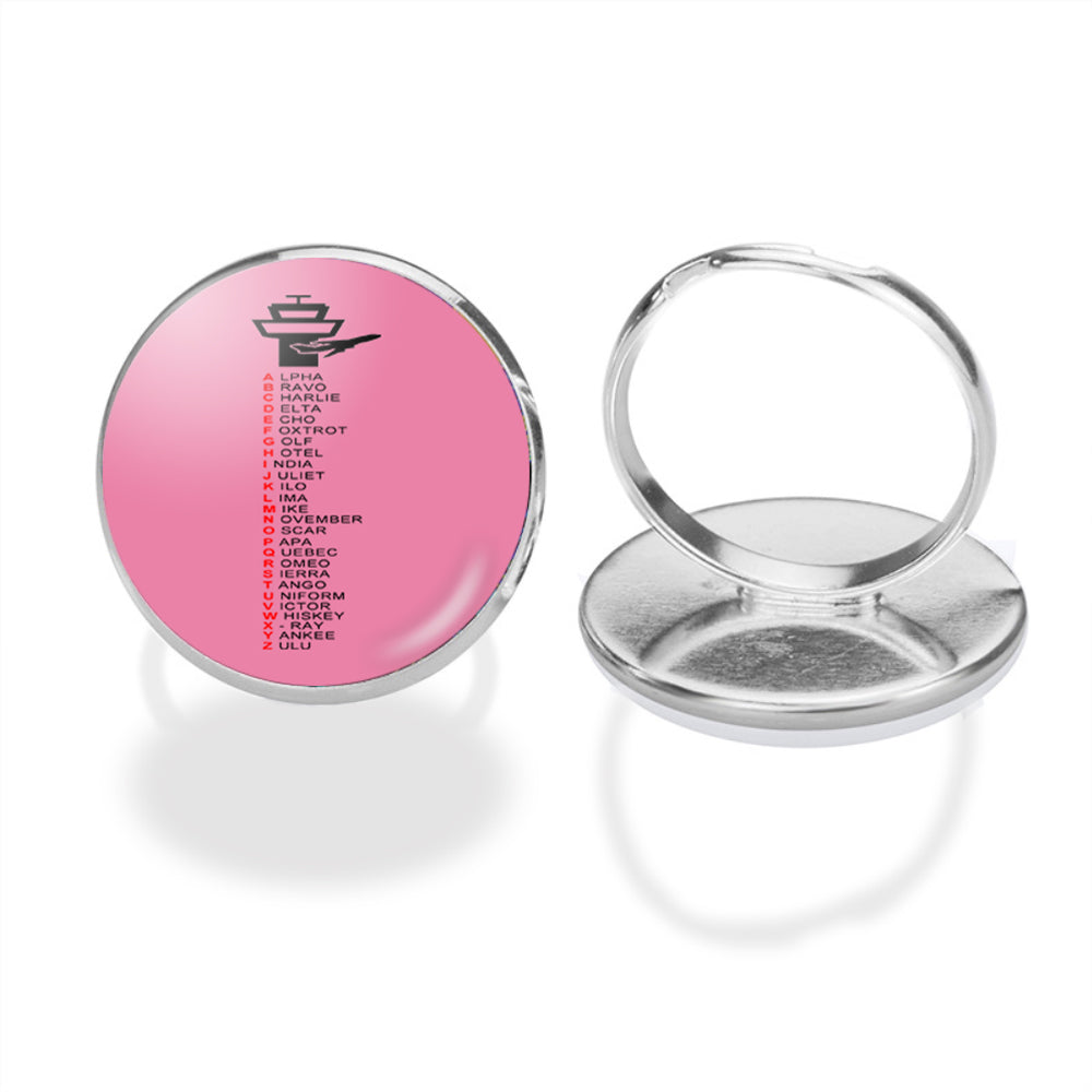 Aviation Alphabet Designed Rings