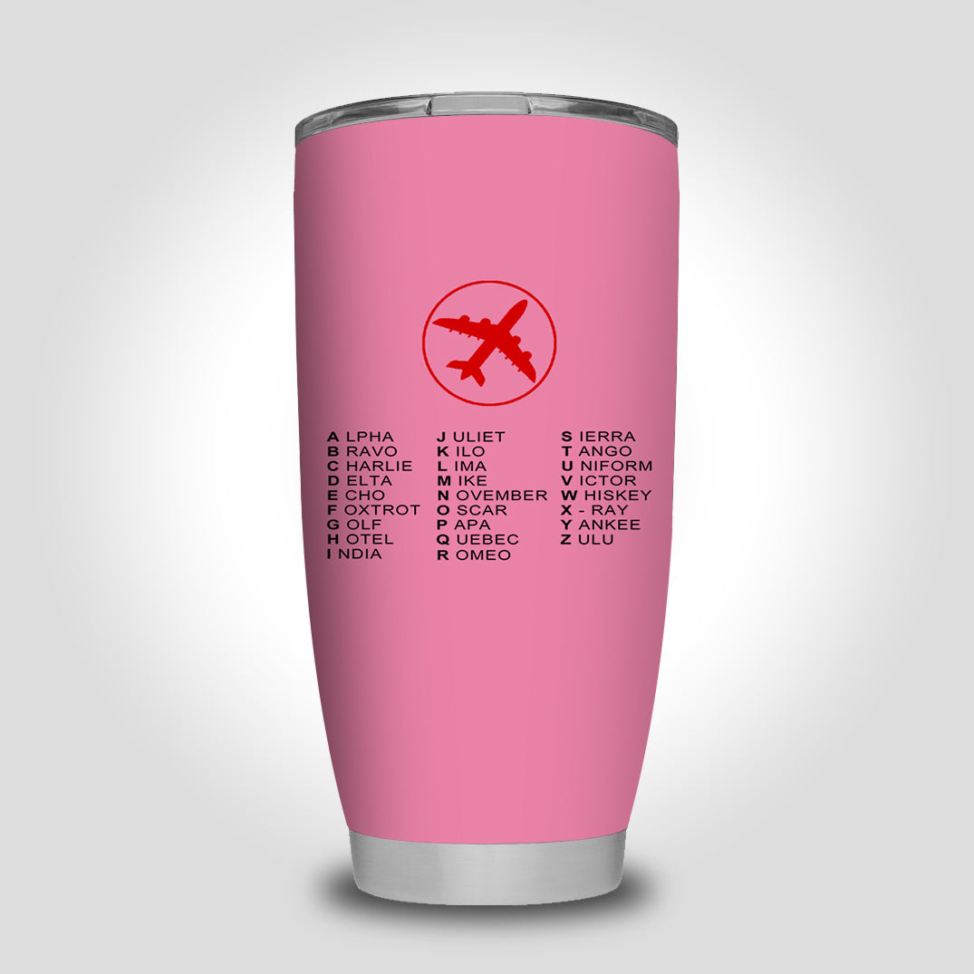 Aviation Alphabet 2 Designed Tumbler Travel Mugs
