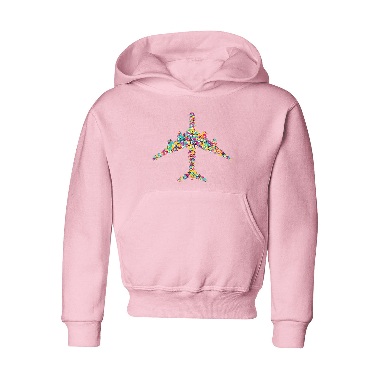 Colourful Airplane Designed "CHILDREN" Hoodies