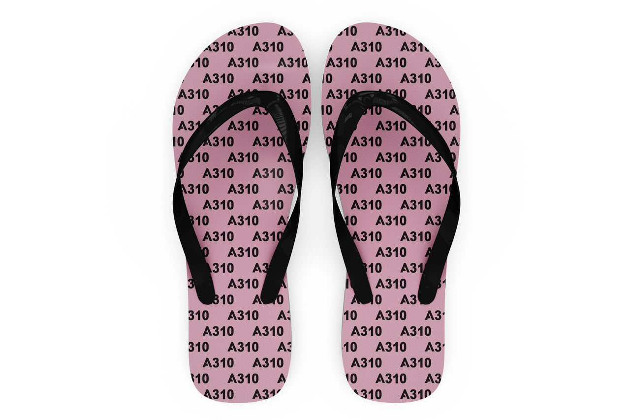 A310 Flat Text Designed Slippers (Flip Flops)