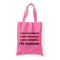 Thumbnail for I Fix Airplanes Designed Tote Bags