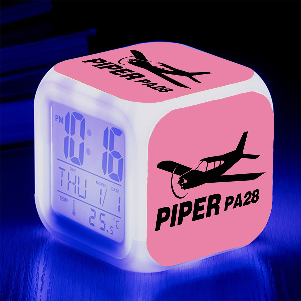 The Piper PA28 Designed "7 Colour" Digital Alarm Clock
